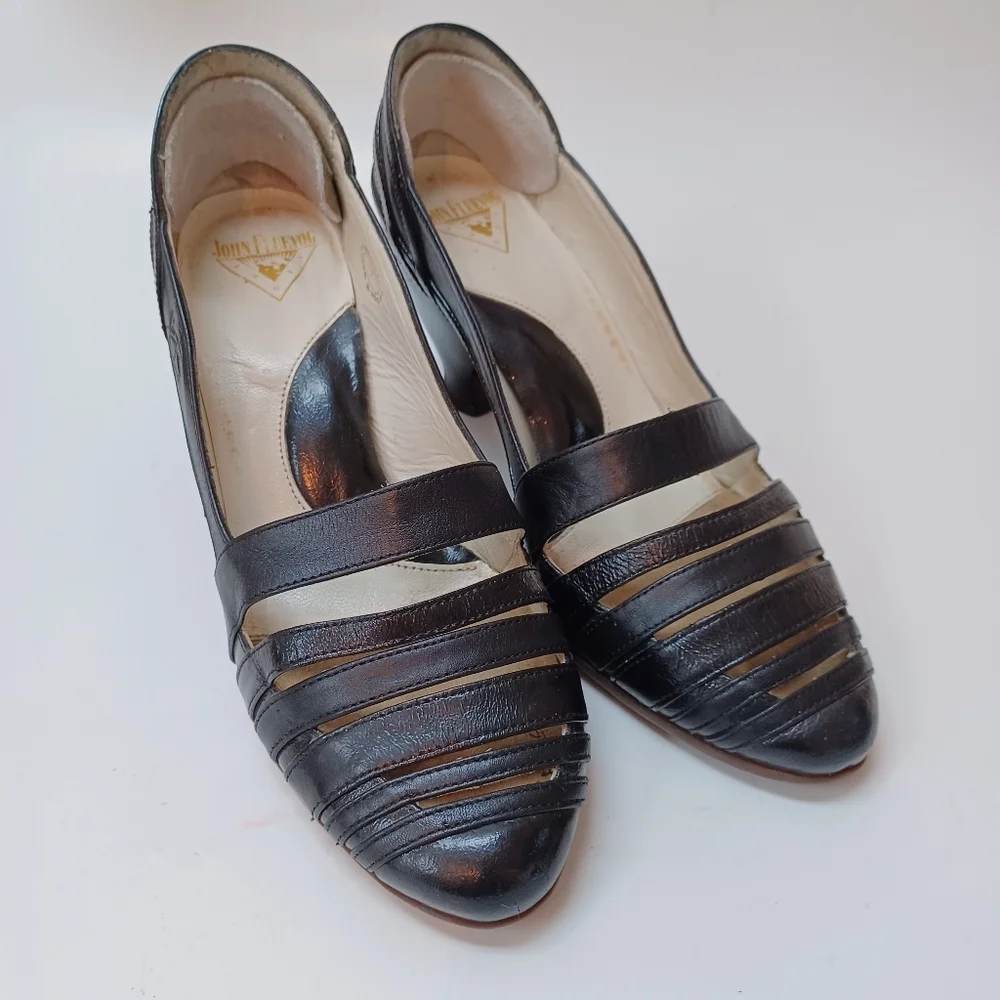 John Fluevog Heels Black Leather Pumps Blind Faith Womens size 7 - Picture 9 of 16